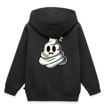 Drôle caca tas d’excréments fantôme humoristique - Sweat Premium à capuche enfant bio - noir - Dos - AI Model Kid Male (0cm)