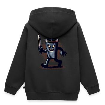 Unheimlicher Psycho Trinkbecher Getränke - Kinder Premium Organic Hoodie - Schwarz - Hinten - AI Model Kid Male (0cm)