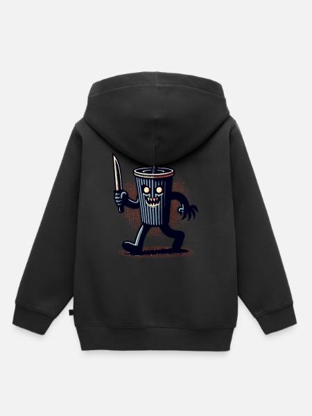 Unheimlicher Psycho Trinkbecher Getränke - Kinder Premium Organic Hoodie - Schwarz