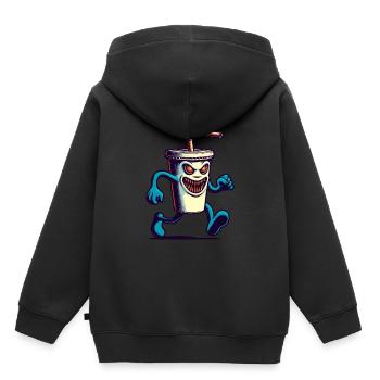 Unheimlicher Monster Trinkbecher Getränke - Kinder Premium Organic Hoodie - Schwarz - Hinten - AI Model Kid Male (0cm)