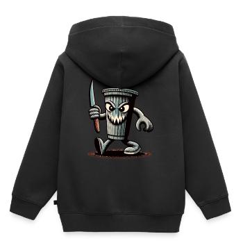 Unheimlicher Psycho Trinkbecher Getränke - Kinder Premium Organic Hoodie - Schwarz - Hinten - AI Model Kid Male (0cm)