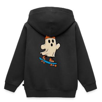 Skateboarding Gespenstische Party Skateboarder - Kinder Premium Organic Hoodie - Schwarz - Hinten - AI Model Kid Male (0cm)