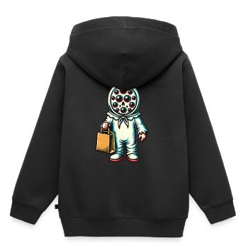 Gespenstische Party Trick Or Treat - Kinder Premium Organic Hoodie - Schwarz - Hinten - AI Model Kid Male (0cm)