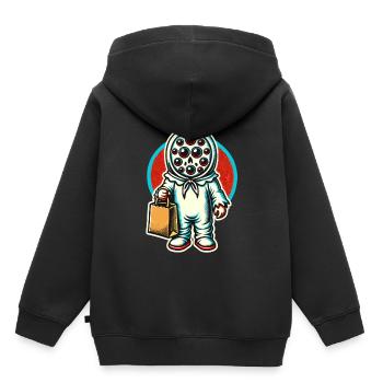 Gespenstische Party Trick Or Treat - Kinder Premium Organic Hoodie - Schwarz - Hinten - AI Model Kid Male (0cm)
