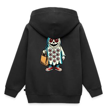 Gespenstische Party Trick Or Treat Streetwear - Kinder Premium Organic Hoodie - Schwarz - Hinten - AI Model Kid Male (0cm)