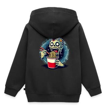Nouilles Ramen Zombie Pour Films D’horreur Japonais - Sweat Premium à capuche enfant bio - noir - Dos - AI Model Kid Male (0cm)