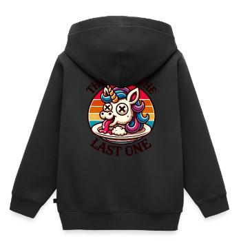 licorne drôle disant humour noir plus drôle - Sweat Premium à capuche enfant bio - noir - Dos - AI Model Kid Male (0cm)