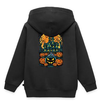 Maison hantée effrayante Villa hantée effrayante - Sweat Premium à capuche enfant bio - noir - Dos - AI Model Kid Male (0cm)
