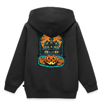 Maison hantée effrayante Villa hantée effrayante - Sweat Premium à capuche enfant bio - noir - Dos - AI Model Kid Male (0cm)