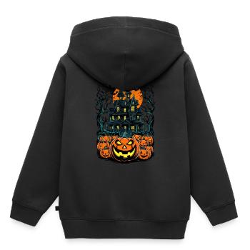 Maison hantée effrayante Villa hantée effrayante - Sweat Premium à capuche enfant bio - noir - Dos - AI Model Kid Male (0cm)