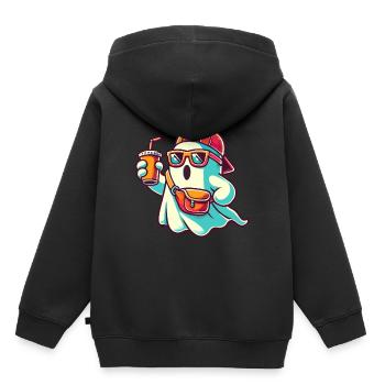Boo-Jee Gespenst Lustiger Modischer Geist - Kinder Premium Organic Hoodie - Schwarz - Hinten - AI Model Kid Male (0cm)