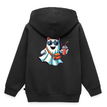 Boo-Jee Gespenst Lustiger Modischer Geist - Kinder Premium Organic Hoodie - Schwarz - Hinten - AI Model Kid Male (0cm)