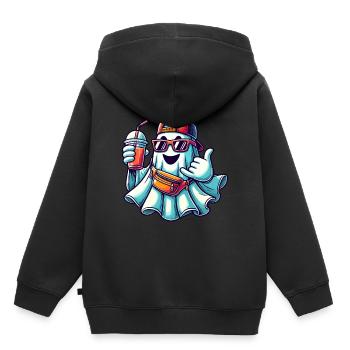 Boo-Jee Gespenst Lustiger Modischer Geist - Kinder Premium Organic Hoodie - Schwarz - Hinten - AI Model Kid Male (0cm)