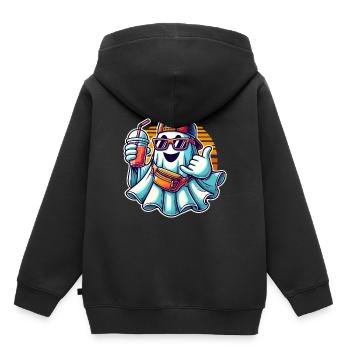 Boo-Jee Gespenst Lustiger Modischer Geist - Kinder Premium Organic Hoodie - Schwarz - Hinten - AI Model Kid Male (0cm)