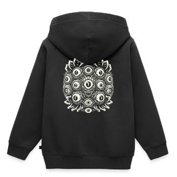 Yeux de monstre sombre Effrayant Halloween - Sweat Premium à capuche enfant bio - noir - Dos - AI Model Kid Male (0cm)