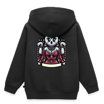 Drôle Glamour Goule Flashy Halloween - Sweat Premium à capuche enfant bio - noir - Dos - AI Model Kid Male (0cm)