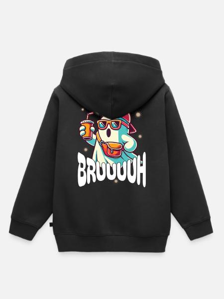 Unheimliches Halloween Gespenst Bruh - Kinder Premium Organic Hoodie - Schwarz