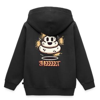Drôle Caca Pile Fantôme Caca d’Halloween - Sweat Premium à capuche enfant bio - noir - Dos - AI Model Kid Male (0cm)