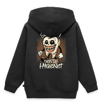 Spooky Zahnhygieniker Halloween Zahn - Kinder Premium Organic Hoodie - Schwarz - Hinten - AI Model Kid Male (0cm)