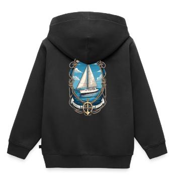 âSailboat adventure on the high seas - Kids Premium Organic Hoodie - black - Back - AI Model Kid Male (0cm)