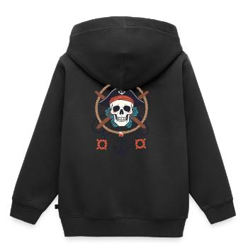Lustiges Piraten Outfit Jolly Roger Design - Kinder Premium Organic Hoodie - Schwarz - Hinten - AI Model Kid Male (0cm)