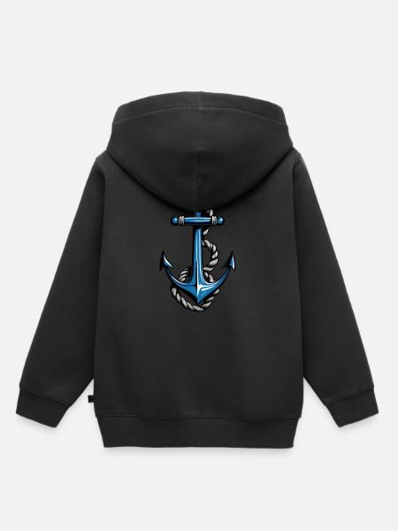 Ästhetisches Anker Design - Kinder Premium Organic Hoodie - Schwarz