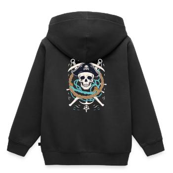 Lustiges Piraten Outfit Jolly Roger Design - Kinder Premium Organic Hoodie - Schwarz - Hinten - AI Model Kid Male (0cm)