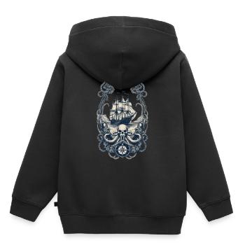 Adventure on the high seas with pirate ship - Kids Premium Organic Hoodie - black - Back - AI Model Kid Male (0cm)