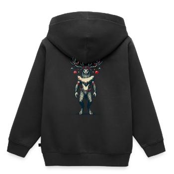 Folklore festif de Noël Krampus - Sweat Premium à capuche enfant bio - noir - Dos - AI Model Kid Male (0cm)