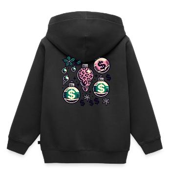 Weihnachtlicher Geldregen Dekor - Kinder Premium Organic Hoodie - Schwarz - Hinten - AI Model Kid Male (0cm)