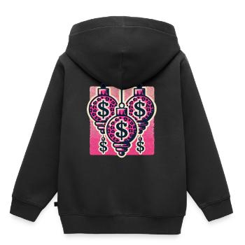 Weihnachtsschmuck Mit Dollarzeichen - Kinder Premium Organic Hoodie - Schwarz - Hinten - AI Model Kid Male (0cm)