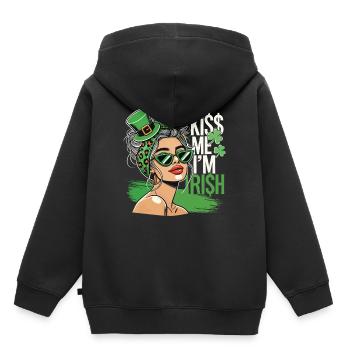 Kiss Me I'm Irish St. Patrick's Day Party Motiv - Kinder Premium Organic Hoodie - Schwarz - Hinten - AI Model Kid Male (0cm)