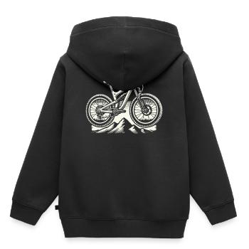 Abenteuer Fahrrad Berge Mountainbike Liebe - Kinder Premium Organic Hoodie - Schwarz - Hinten - AI Model Kid Male (0cm)