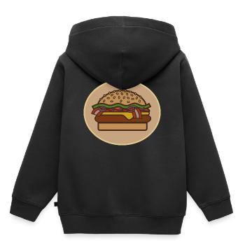 Cheeseburger - Sweat Premium à capuche enfant bio - noir - Dos - AI Model Kid Male (0cm)