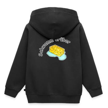 Schwamm drüber Geschenk Idee putzen - Kinder Premium Organic Hoodie - Schwarz - Hinten - AI Model Kid Male (0cm)