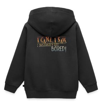 Je suis venu j’ai vu que je m’ennuyais instantanément l’ennui - Sweat Premium à capuche enfant bio - noir - Dos - AI Model Kid Male (0cm)