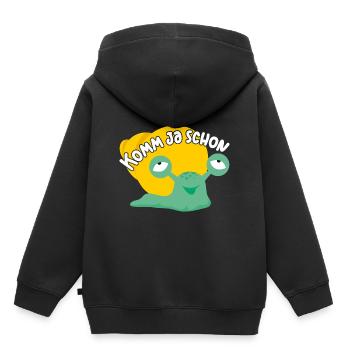 Schnecke komm ja schon - Kinder Premium Organic Hoodie - Schwarz - Hinten - AI Model Kid Male (0cm)