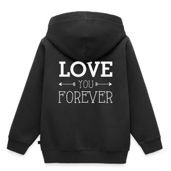 Love you forever - Liebe / Paarliebe - Kinder Premium Organic Hoodie - Schwarz - Hinten - AI Model Kid Male (0cm)