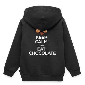 Schokolade - Kinder Premium Organic Hoodie - Schwarz - Hinten - AI Model Kid Male (0cm)