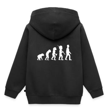 Evolution, développement, travail, bureau - Sweat Premium à capuche enfant bio - noir - Dos - AI Model Kid Male (0cm)