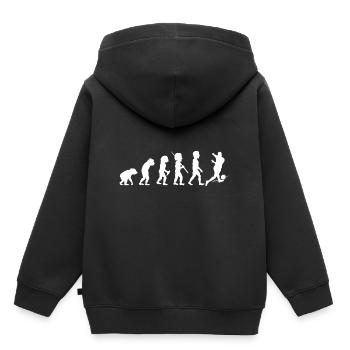 Fußball Evolution - Kinder Premium Organic Hoodie - Schwarz - Hinten - AI Model Kid Male (0cm)