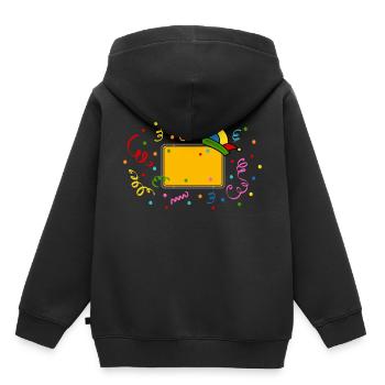 Fasching Fastnacht Karneval Ortsschild Narrenkappe - Kinder Premium Organic Hoodie - Schwarz - Hinten - AI Model Kid Male (0cm)
