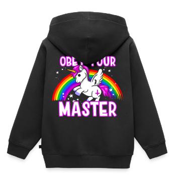 Obey Your Master - Unicorn Rainbow Heavy Metal - Kids Premium Organic Hoodie - black - Back - AI Model Kid Male (0cm)