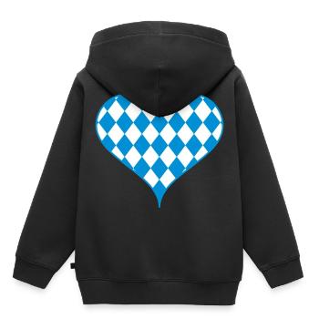 Beierse hart ruiten blauwe huisliefde geschenk - Kinder Premium hoodie biologisch - zwart - Achter - AI Model Kid Male (0cm)