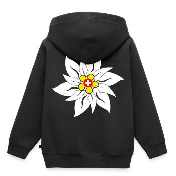 Edelweiss - Sweat Premium à capuche enfant bio - noir - Dos - AI Model Kid Male (0cm)