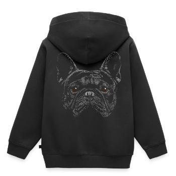 bouledogue français - Sweat Premium à capuche enfant bio - noir - Dos - AI Model Kid Male (0cm)