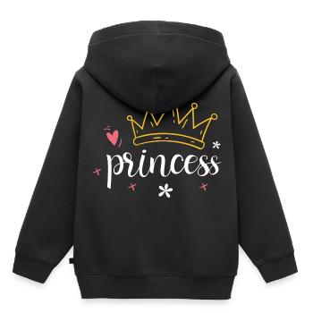 Couronne - Diadème Princesse, Princess - Sweat Premium à capuche enfant bio - noir - Dos - AI Model Kid Male (0cm)