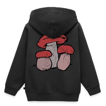 Familie Pilz Waldbewohner Natur Ökologie Wald - Kinder Premium Organic Hoodie - Schwarz - Hinten - AI Model Kid Male (0cm)