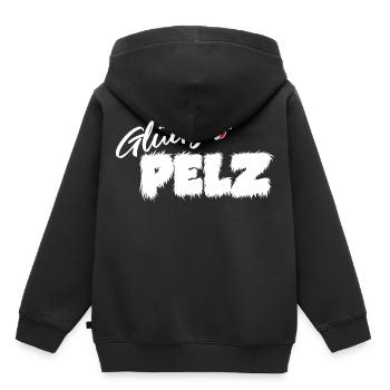 Glückspelz für Glückspilze - Kinder Premium Organic Hoodie - Schwarz - Hinten - AI Model Kid Male (0cm)