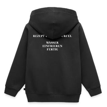 Rezept für Eiswürfel lustige Geschenkidee - Kinder Premium Organic Hoodie - Schwarz - Hinten - AI Model Kid Male (0cm)